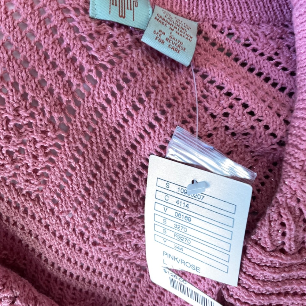 Pink Cable Knit Cardigan - Picture 7 of 11